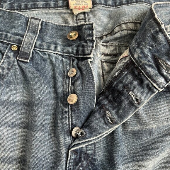 TRUE RELIGION Brand Jeans Medium Wash Swarovski Crystal Slim Button Fly sz 36 - Picture 7 of 9